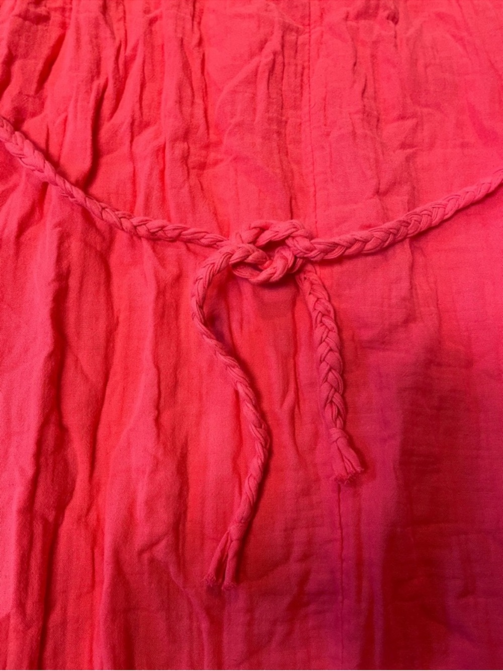 Universal Thread Sleeveless V-Neck Coral Midi Dress Braided Belt Tie Sz L NWT - Picture 4 of 9